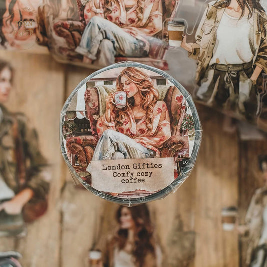 London Gifties_ Comfy cosy coffee 3D Gloss Kiss Cut PET Tape 10m[1Loop] LG 345
