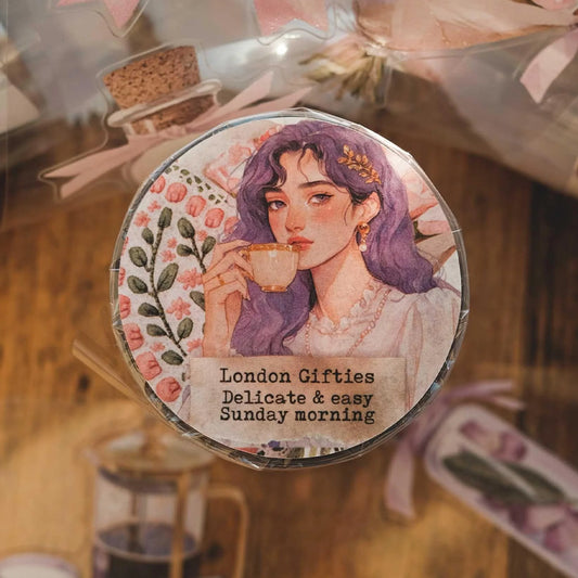 London Gifties_ Delicate & easy Sunday morning 3D Gloss Kiss Cut PET Tape 10m[Whole] LG 439