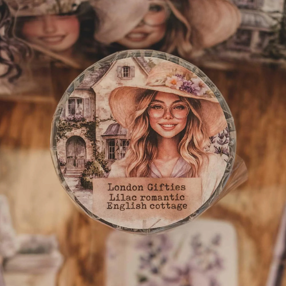 London Gifties_ Lilac romantic English cottage 3D Gloss Kiss Cut PET Tape 5m[Whole] LG 558