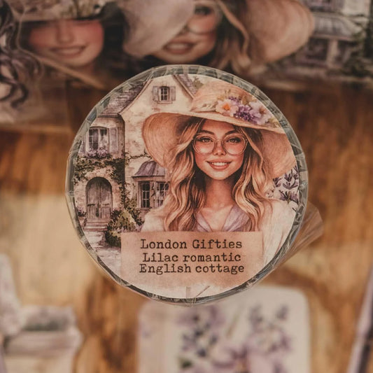 London Gifties_ Lilac romantic English cottage 3D Gloss Kiss Cut PET Tape 5m[Whole] LG 558
