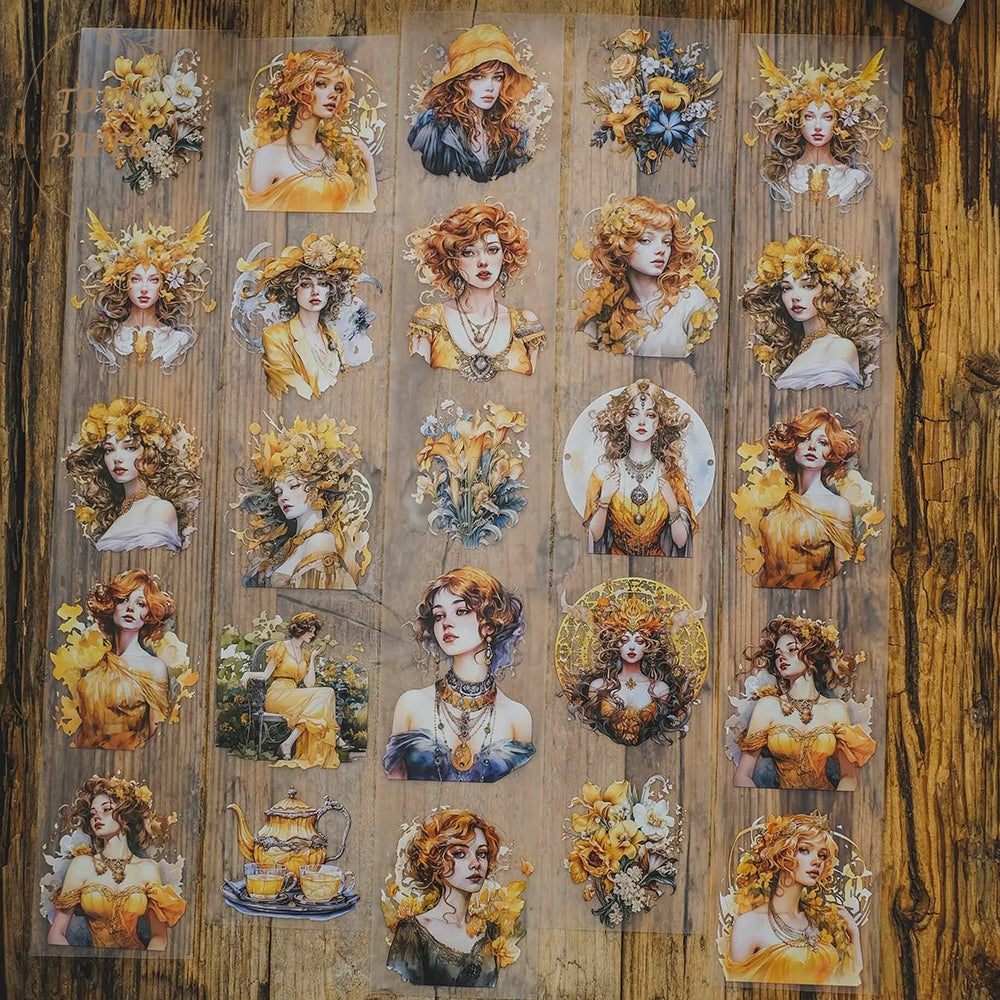London Gifties_ Golden hour vintage fancy ladies matt PET Tape[1Loop] LG 039