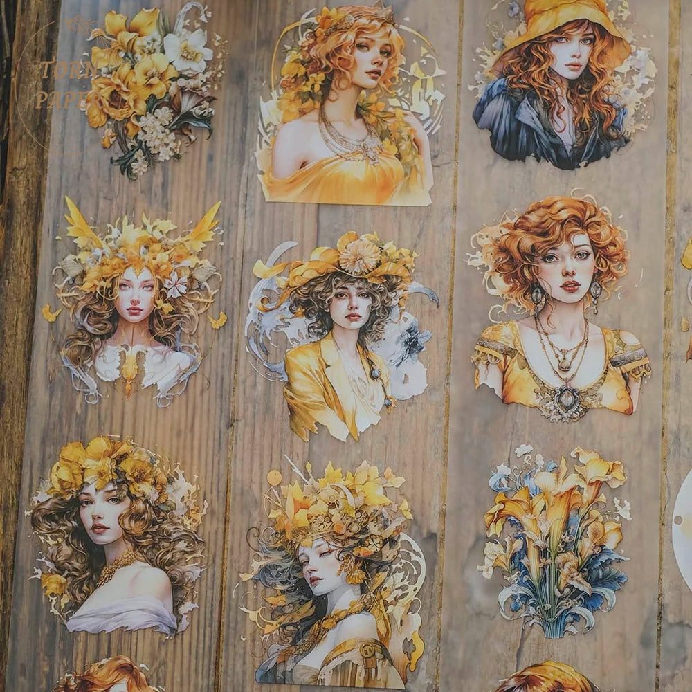 London Gifties_ Golden hour vintage fancy ladies matt PET Tape[1Loop] LG 039