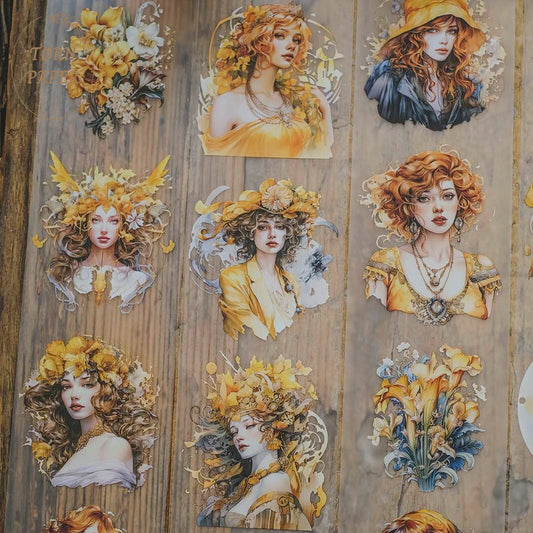 London Gifties_ Golden hour vintage fancy ladies matt PET Tape[1Loop] LG 039