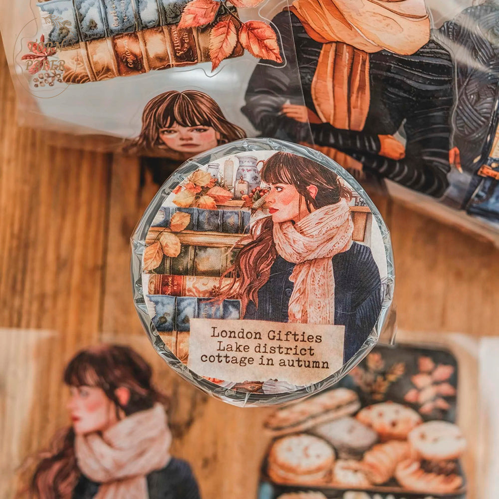 London Gifties_ Lake district cottage in autumn KISS CUT 3D Gloss PET Tape 10m[1Loop] LG 312