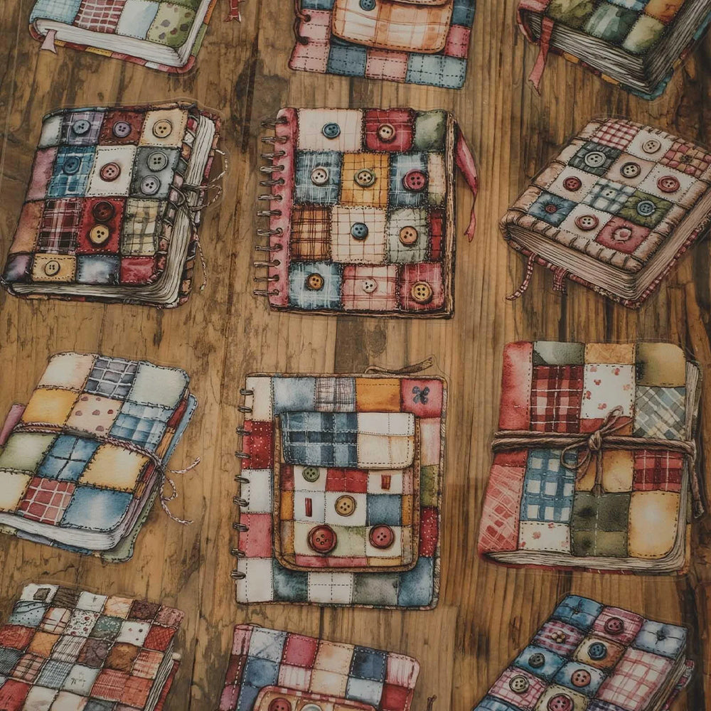 London Gifties_ Cute patchwork junk journals 3D Gloss Kiss Cut PET Tape 125cm[1Loop] LG 595