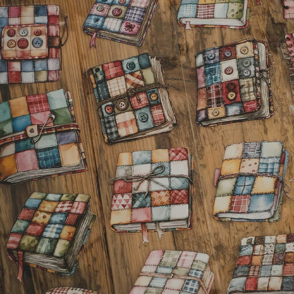 London Gifties_ Cute patchwork junk journals 3D Gloss Kiss Cut PET Tape 125cm[1Loop] LG 595