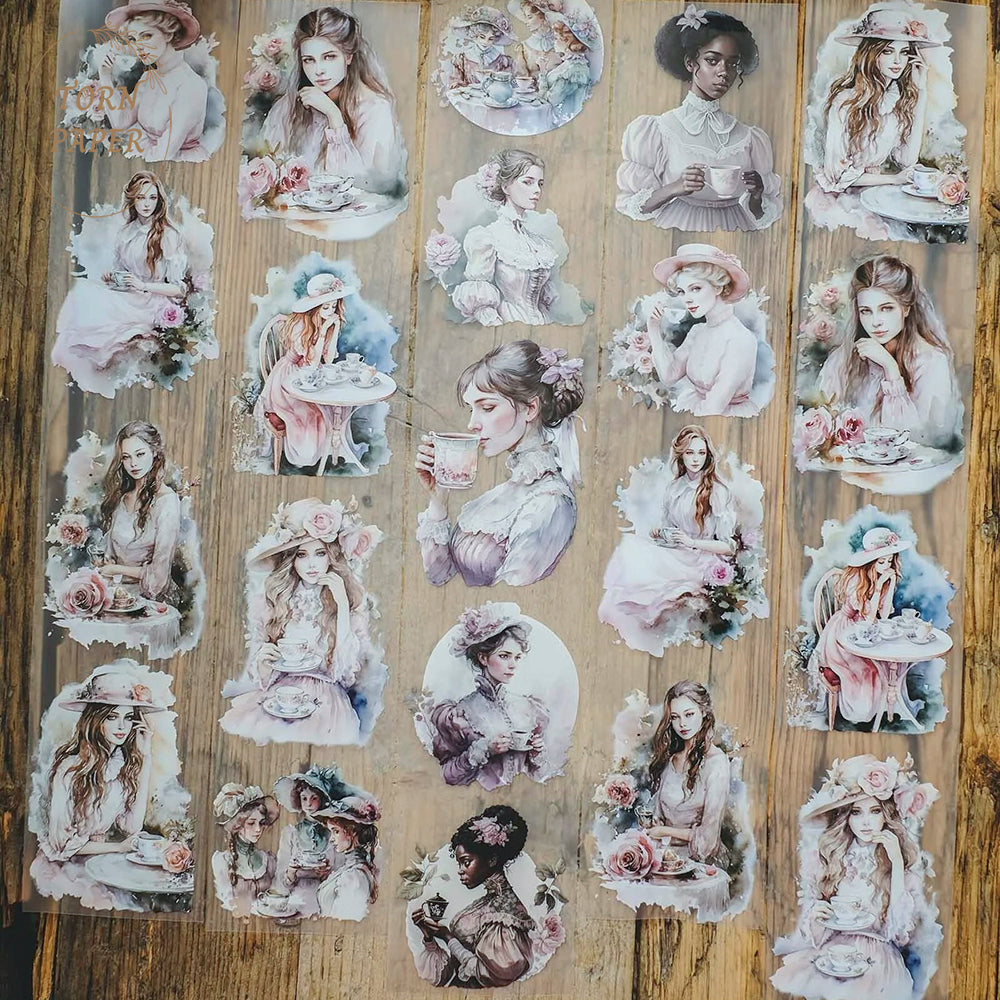London Gifties_ Vintage rose afternoon tea party matt PET Tape[1Loop] LG 021