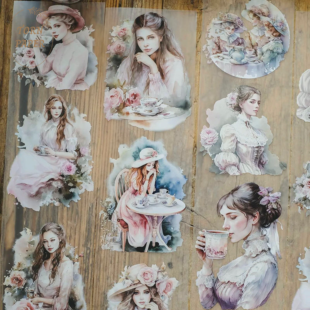 London Gifties_ Vintage rose afternoon tea party matt PET Tape[1Loop] LG 021