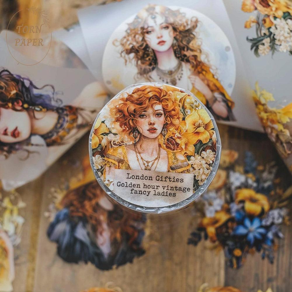 London Gifties_ Golden hour vintage fancy ladies matt PET Tape[1Loop] LG 039
