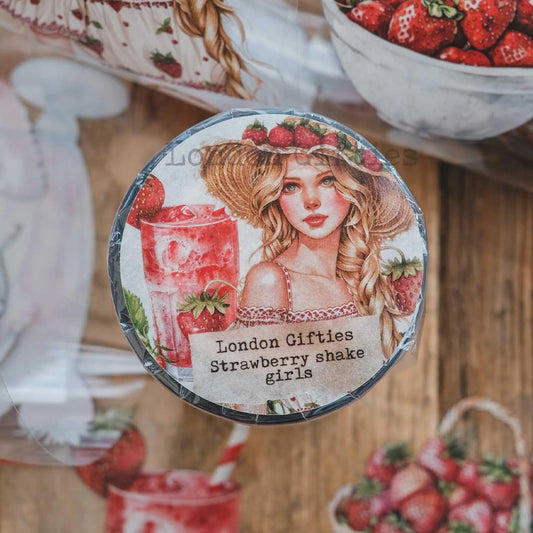London Gifties_ Strawberry shake girls 3D Gloss PET Tape 10m[Whole] LG 257