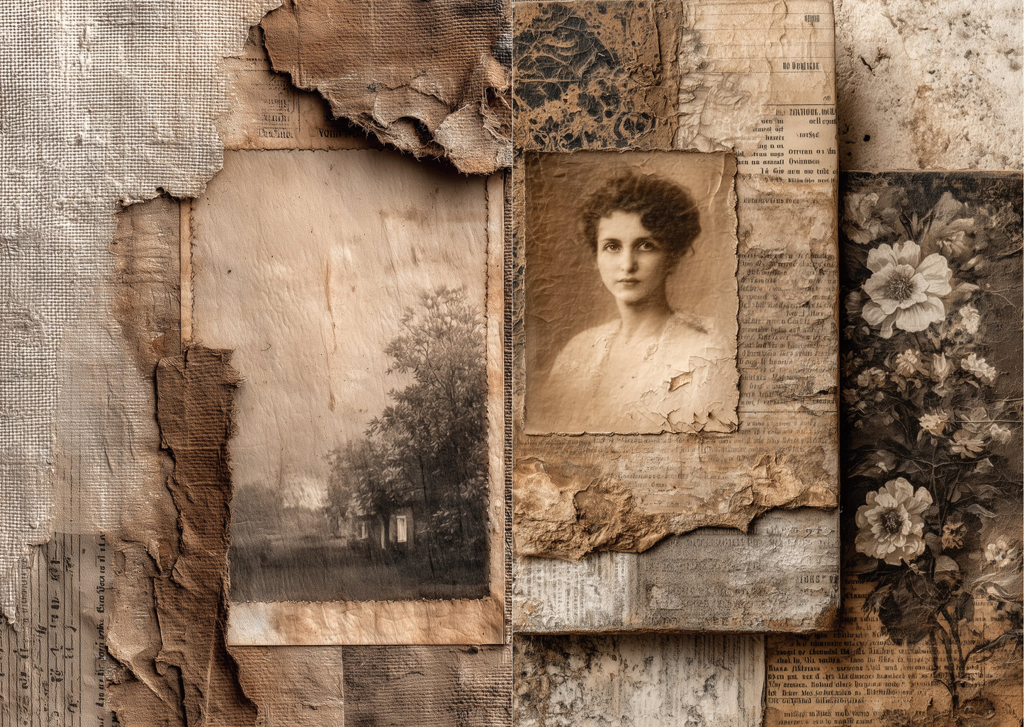 Torn Paper Scrapbooking Papers Timeless Paper Fragments TPB-012