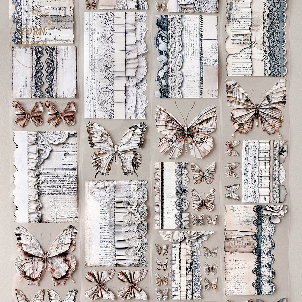 Torn Paper_ Paper butterflies and journals 3D Gloss PET Tape 6m TPM 008[Whole]