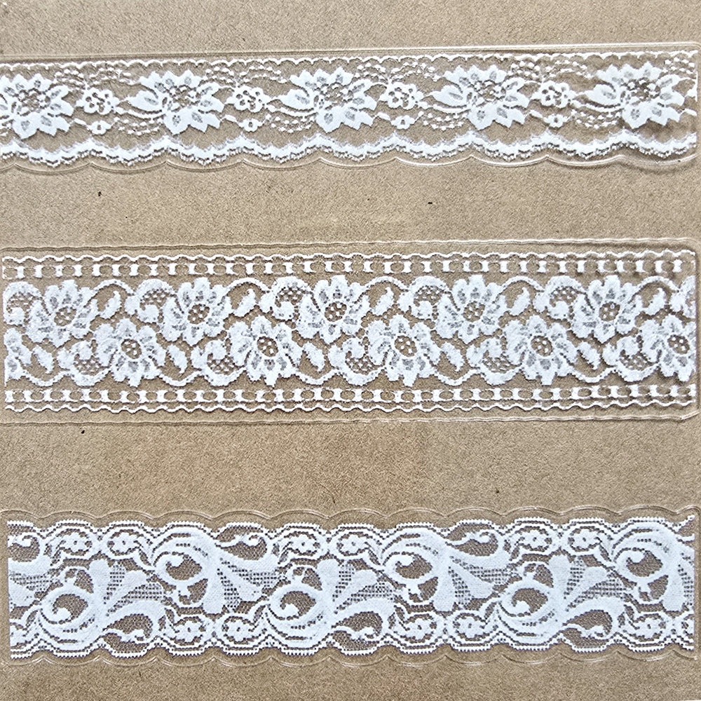 Torn Paper_ Lace and Doilies 3D Print PET Stickerbook 10sheets TPM 039
