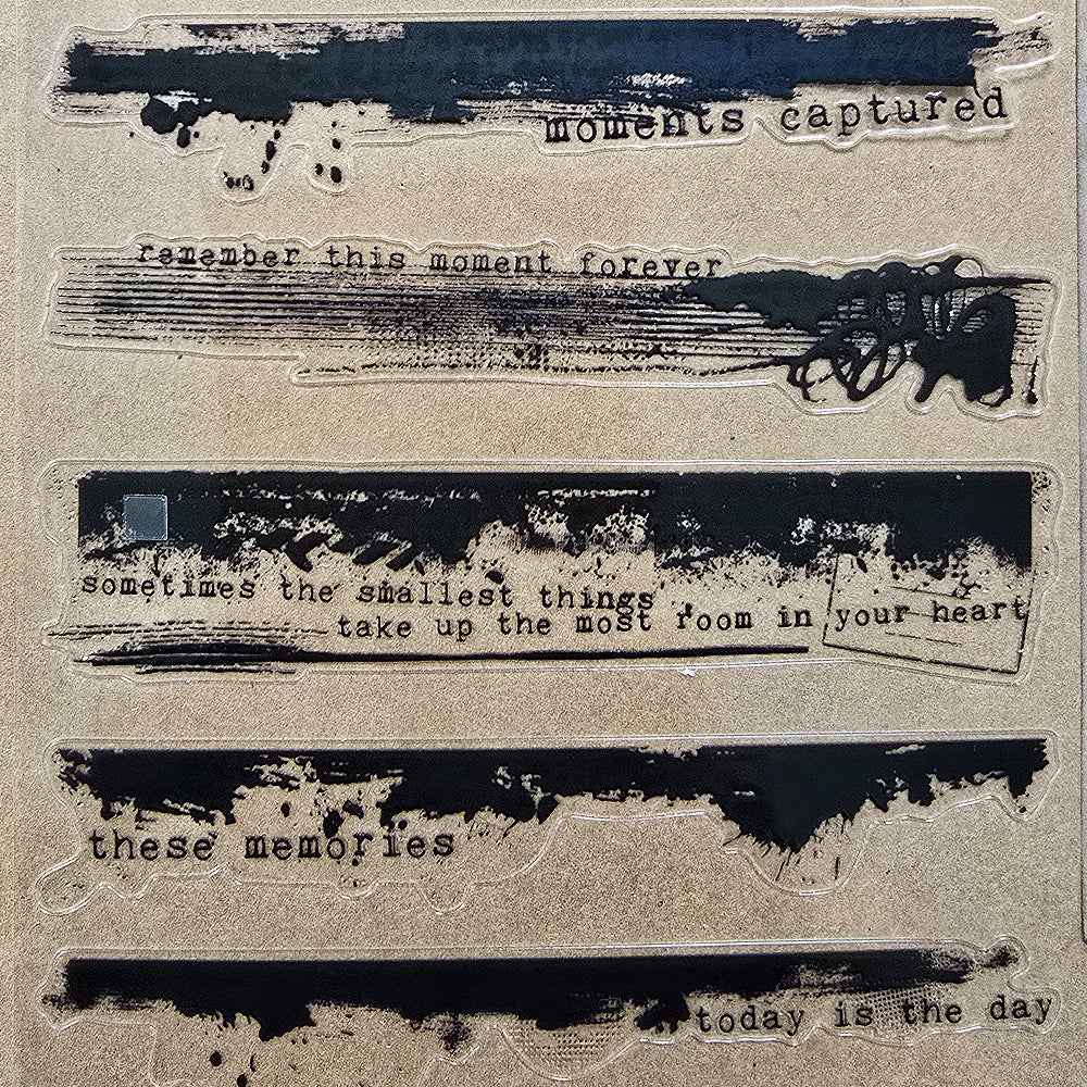 Torn Paper_ Sentimental Quotes 3D Print PET Stickerbook 10sheets TPM 041