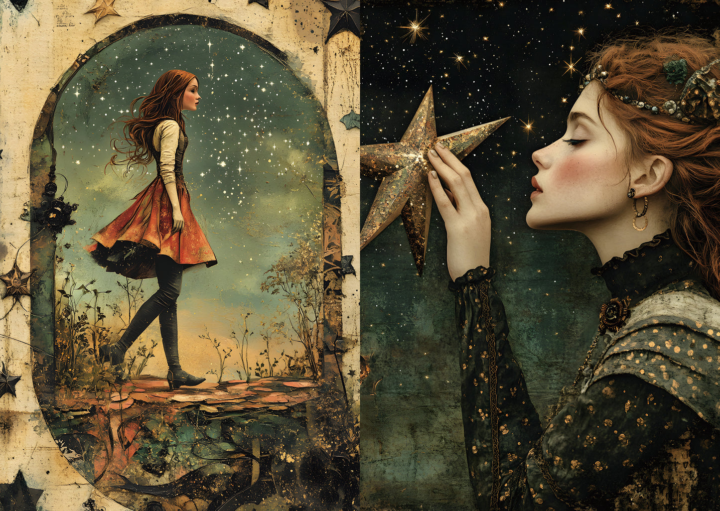 Torn Paper Scrapbooking Papers Surreal Starry Tales TPB-011