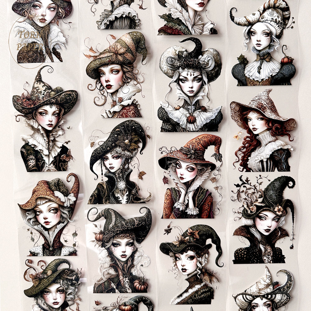 Torn Paper_ Whimsical Renaissance Witch Portraits 3D Print PET Tape 200cm TPM 013[1Loop]
