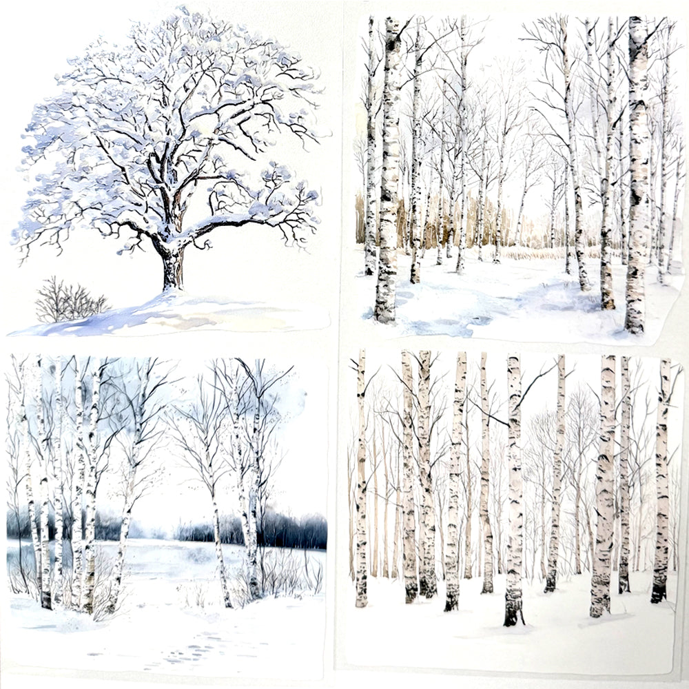 Torn Paper_ Silent tree crowned with snow 3D Print PET Tape 200cm TPM 044[1Loop]