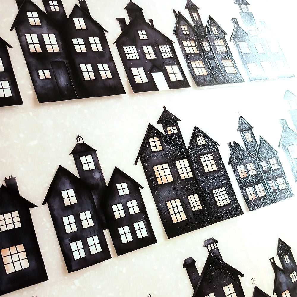 Torn Paper_ Little Midnight Village 3D Print PET Tape 6m TPM 070[Whole]