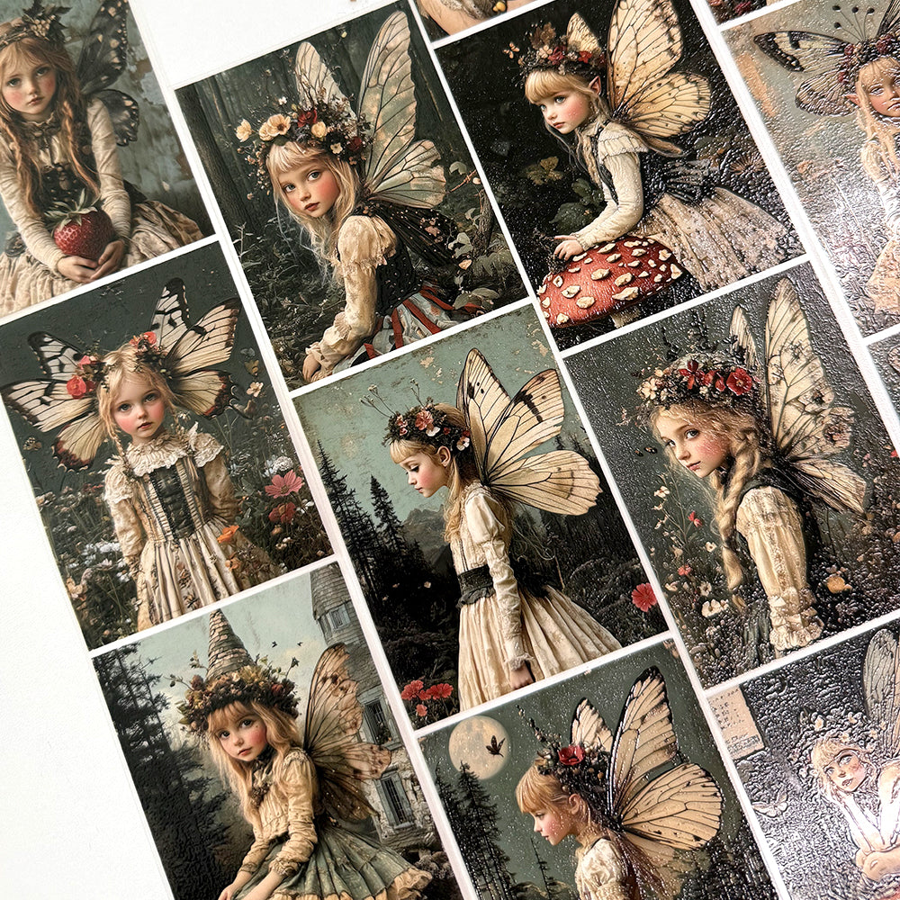 Torn Paper_ A little woodland fairy 3D Print PET Tape 200cm TPM 017[1Loop]