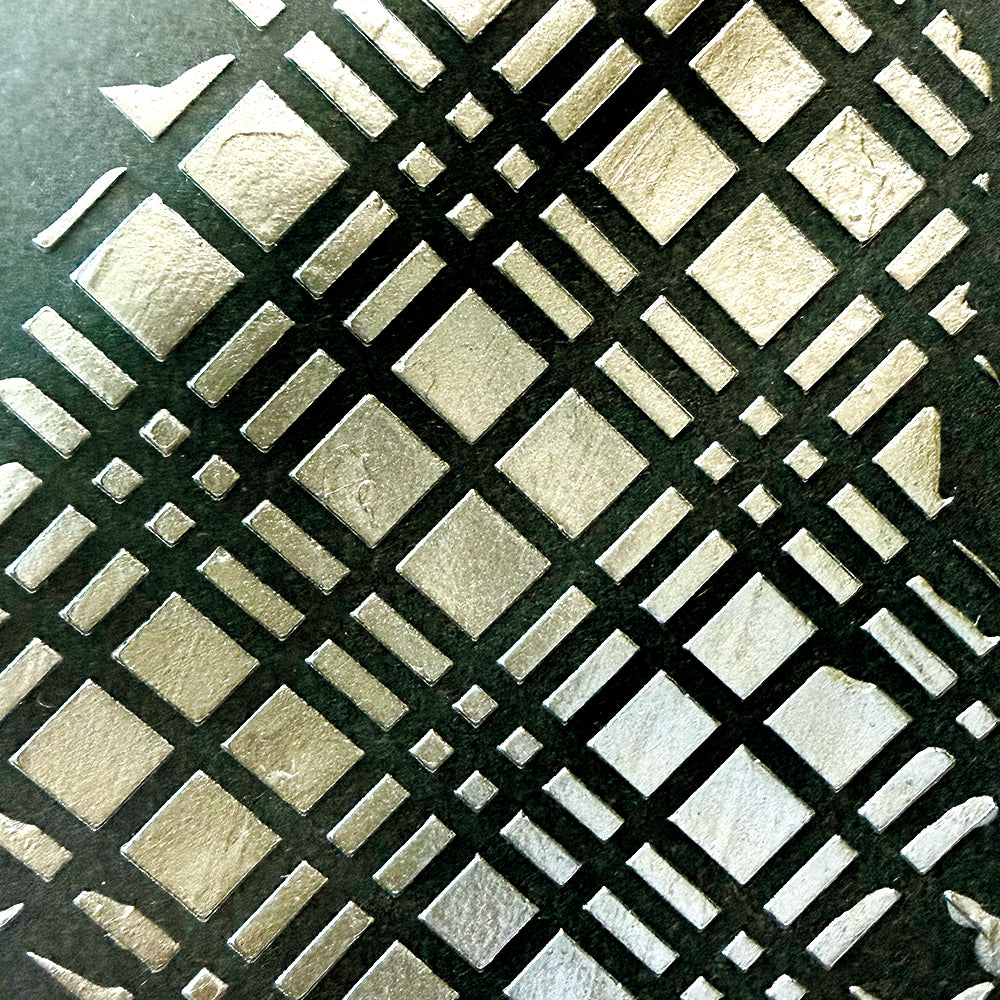 Torn Paper_ Woven Grid Stencil TPS 006