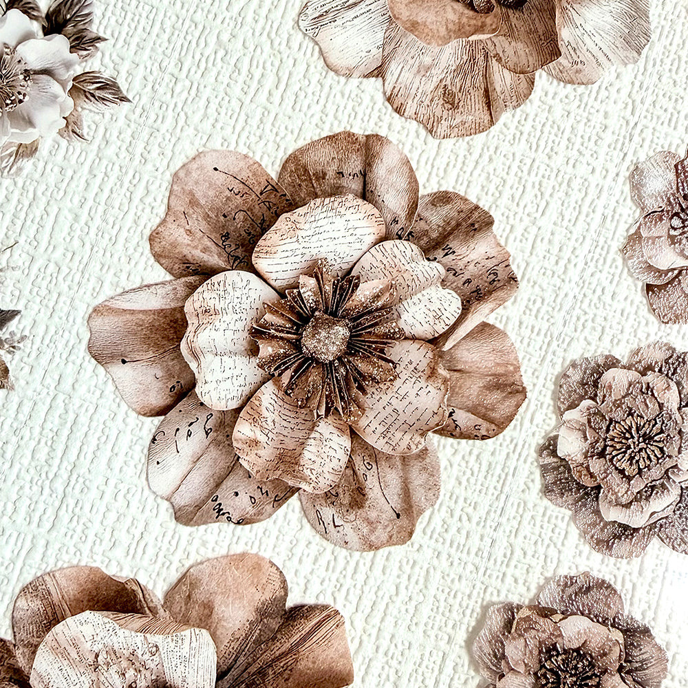 Torn Paper_ Muted Floral Layers 3D Print PET Tape 200cm TPM 079[1Loop]