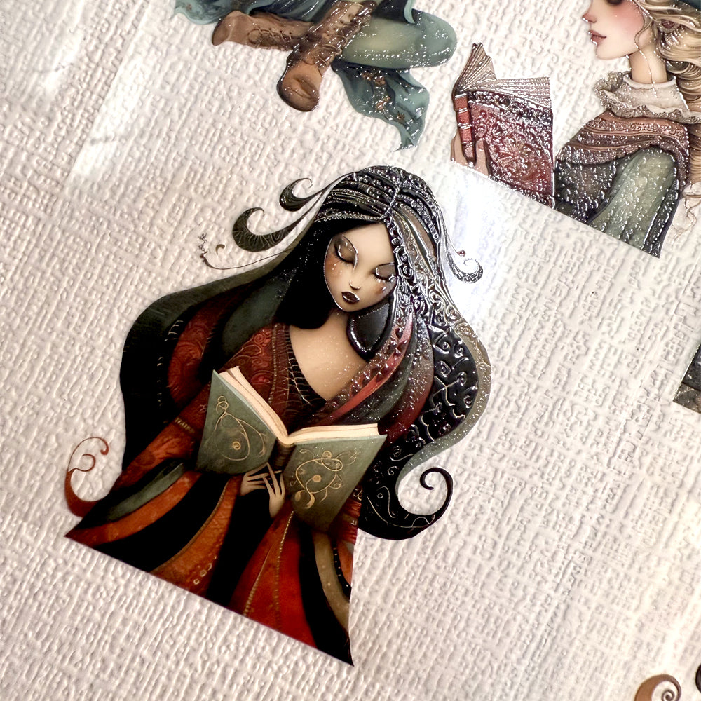 Torn Paper_  Bohemian Reading Dolls 3D Print PET Tape 200cm TPM 028[1Loop]