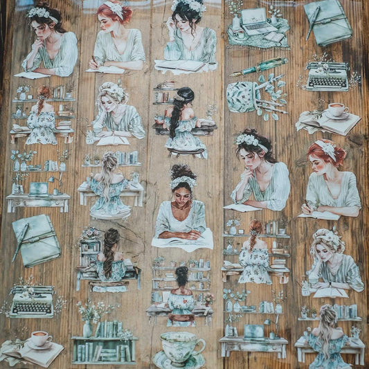 London Gifties_ Soft sage journaling 3D Gloss Kiss Cut PET Tape 10m[Whole] LG 480