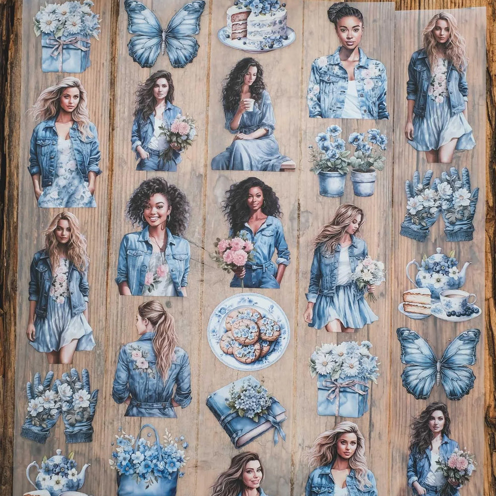 London Gifties_ Periwinkle blue summer girls 3D Gloss PET Tape 10m[Whole] LG 292