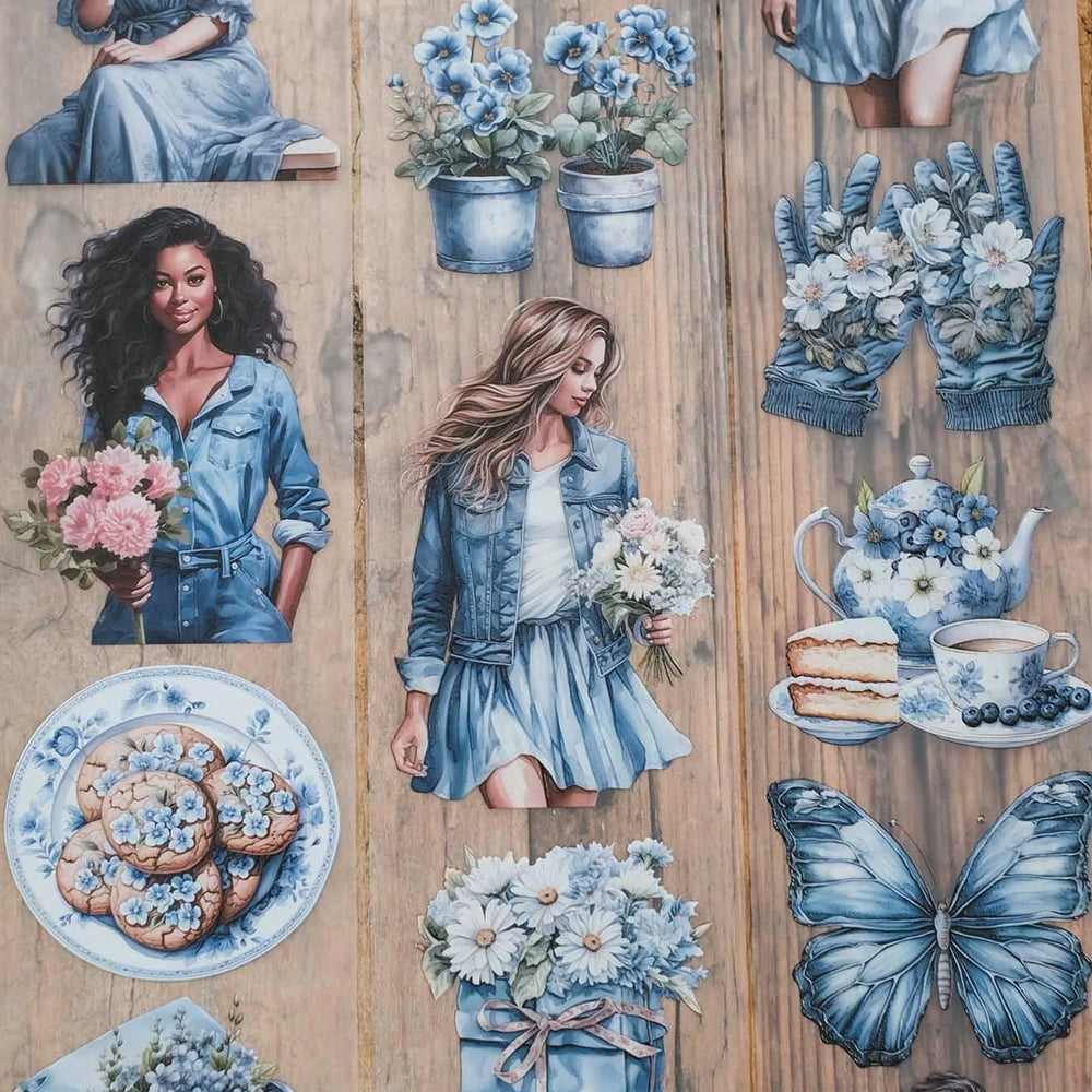 London Gifties_ Periwinkle blue summer girls 3D Gloss PET Tape 10m[Whole] LG 292