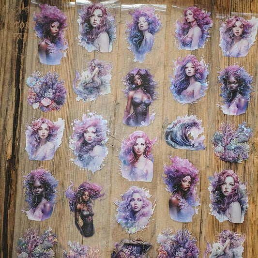 London Gifties_ Purple & pink mermaids Hologram PET Tape 10m[1Loop] LG 022
