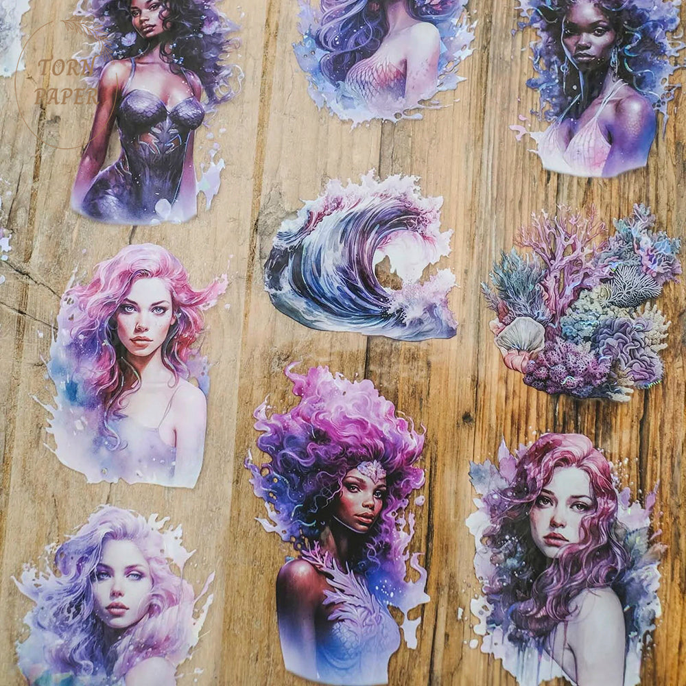 London Gifties_ Purple & pink mermaids Hologram PET Tape 10m[1Loop] LG 022
