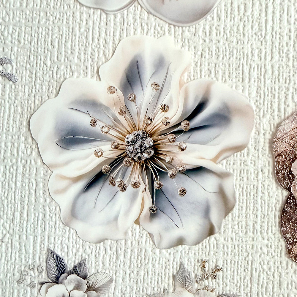Torn Paper_ Muted Floral Layers 3D Print PET Tape 200cm TPM 079[1Loop]