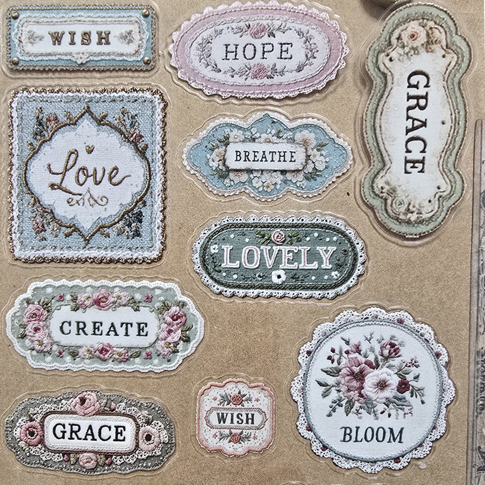 Torn Paper_ Essential Labels 3D Print PET Stickerbook 10sheets TPM 038