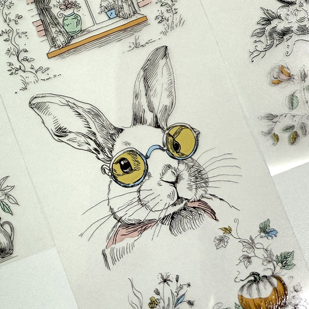 Torn Paper_ Whispers of the forest, drawn by hand 3D Print PET Tape 200cm TPM 025[1Loop]