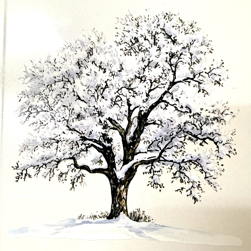 Torn Paper_ Silent tree crowned with snow 3D Print PET Tape 200cm TPM 044[1Loop]