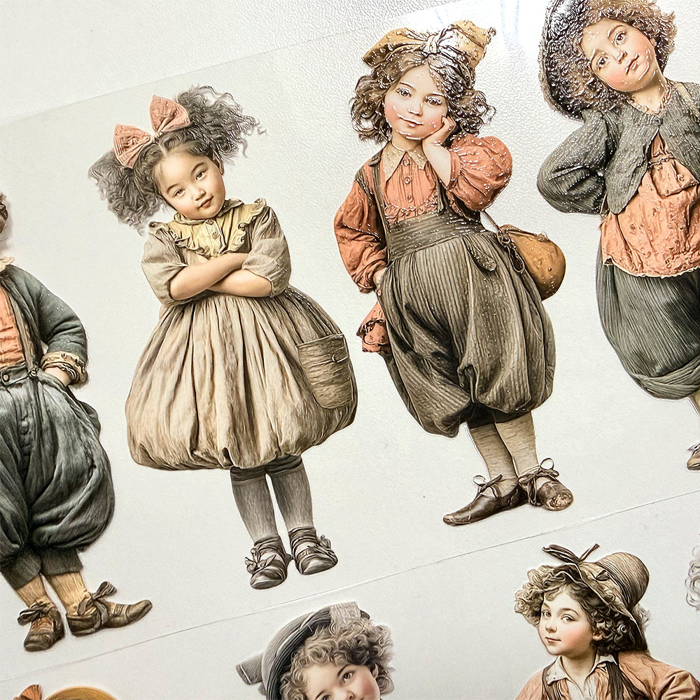 Torn Paper_ Paper Tales: Victorian Kids 3D Print PET Tape 200cm TPM 056[1Loop]