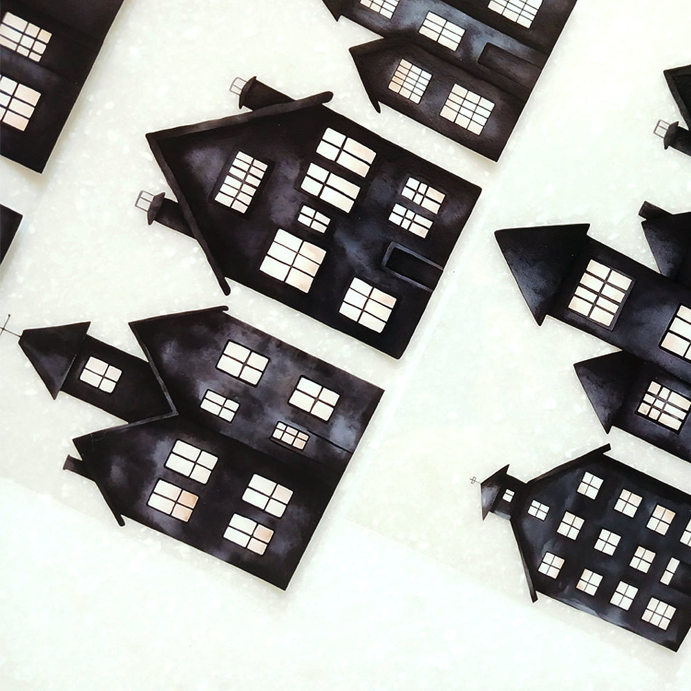 Torn Paper_ Little Midnight Village 3D Print PET Tape 6m TPM 070[Whole]