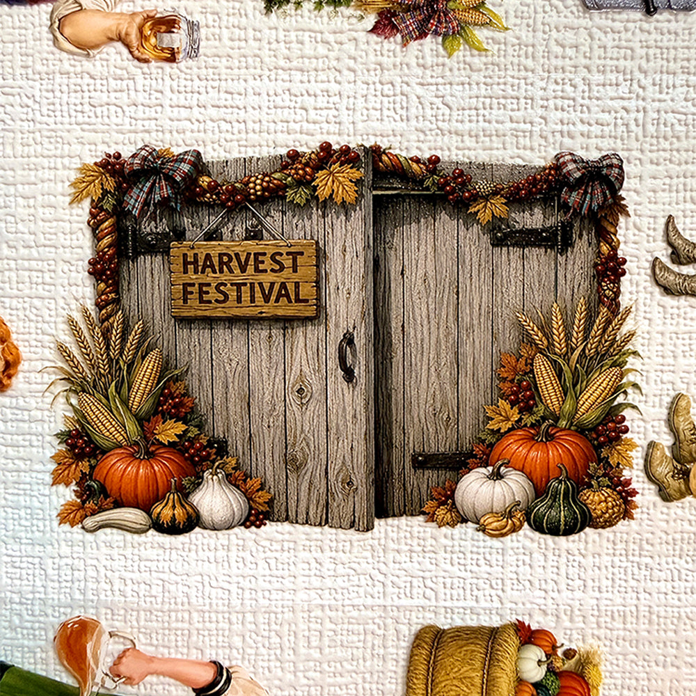 Torn Paper_ The Jolly Harvest Village 3D Print PET Tape 200cm TPM 122[1Loop]