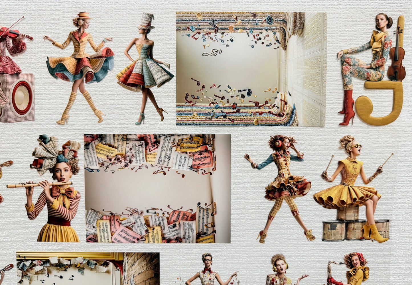 Torn Paper_ La La Melody Town 3D Print PET Tape 200cm TPM 101[1Loop]