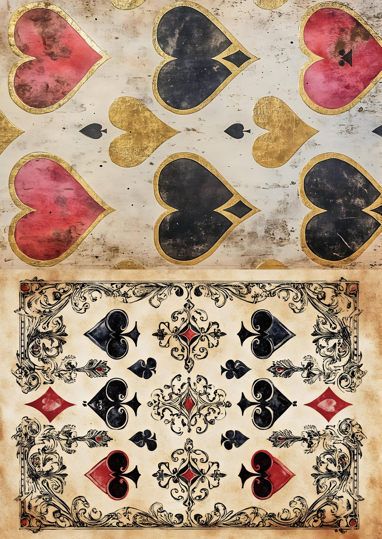 Torn Paper Scrapbooking Papers The Queen's Deck TPB-031
