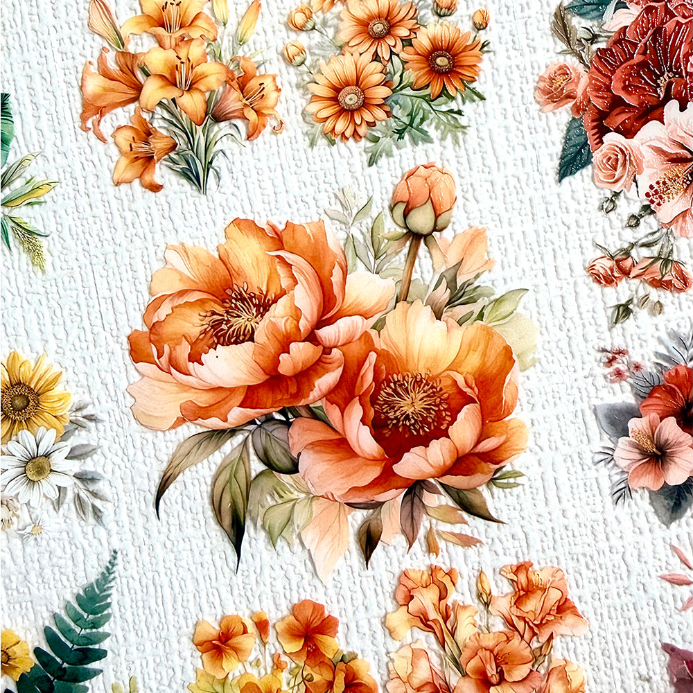 Torn Paper_ A Day Blooming with Flowers 3D Print PET Tape 200cm TPM 074[1Loop]