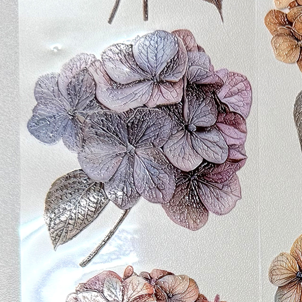 Torn Paper_ Faded hydrangea 3D Print PET Tape 200cm TPM 058[1Loop]