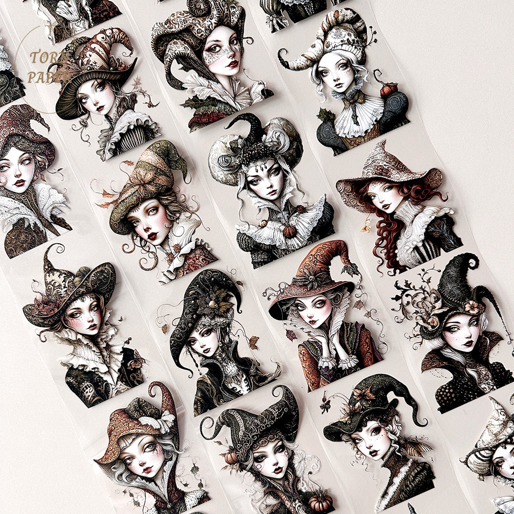 Torn Paper_ Whimsical Renaissance Witch Portraits 3D Print PET Tape 200cm TPM 013[1Loop]