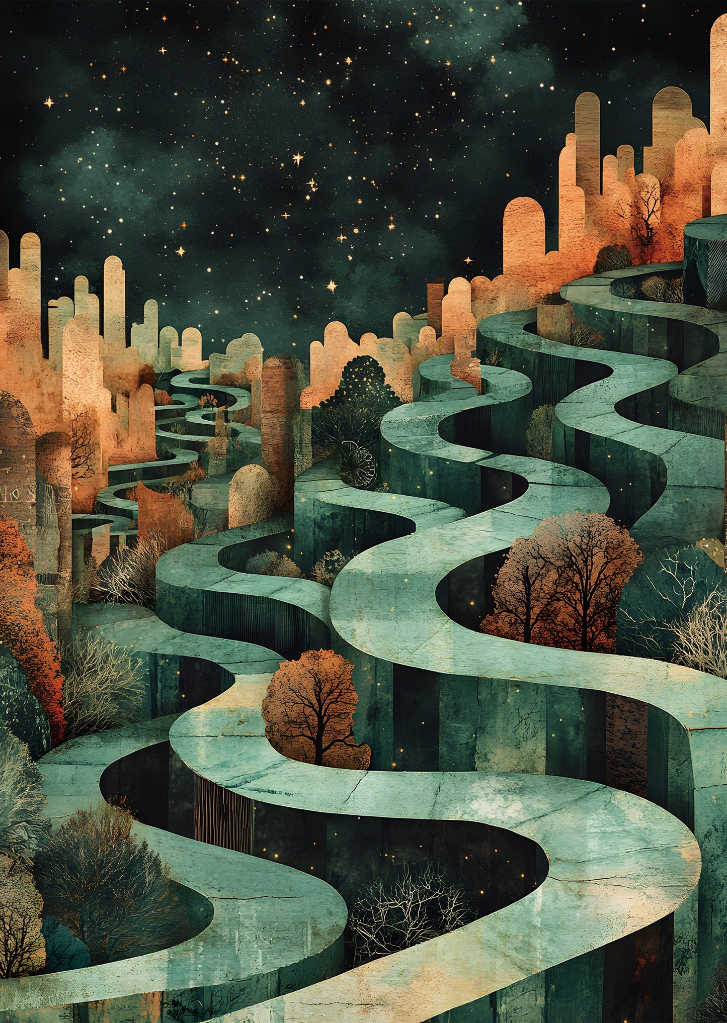 Torn Paper Scrapbooking Papers Surreal Starry Tales TPB-011