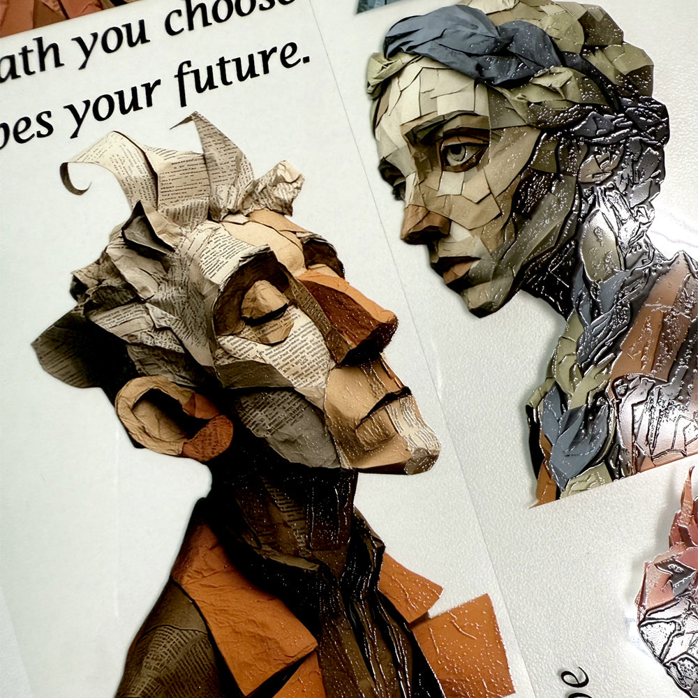 Torn Paper_ Surrealist Paper Doll Characters 3D Print PET Tape 6m TPM 023