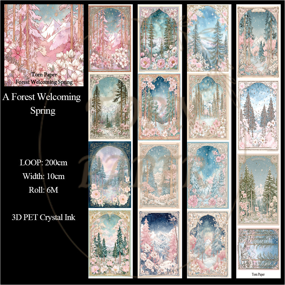 Torn Paper_ A Forest Welcoming Spring 3D Print PET Tape 200cm TPM 073[1Loop]