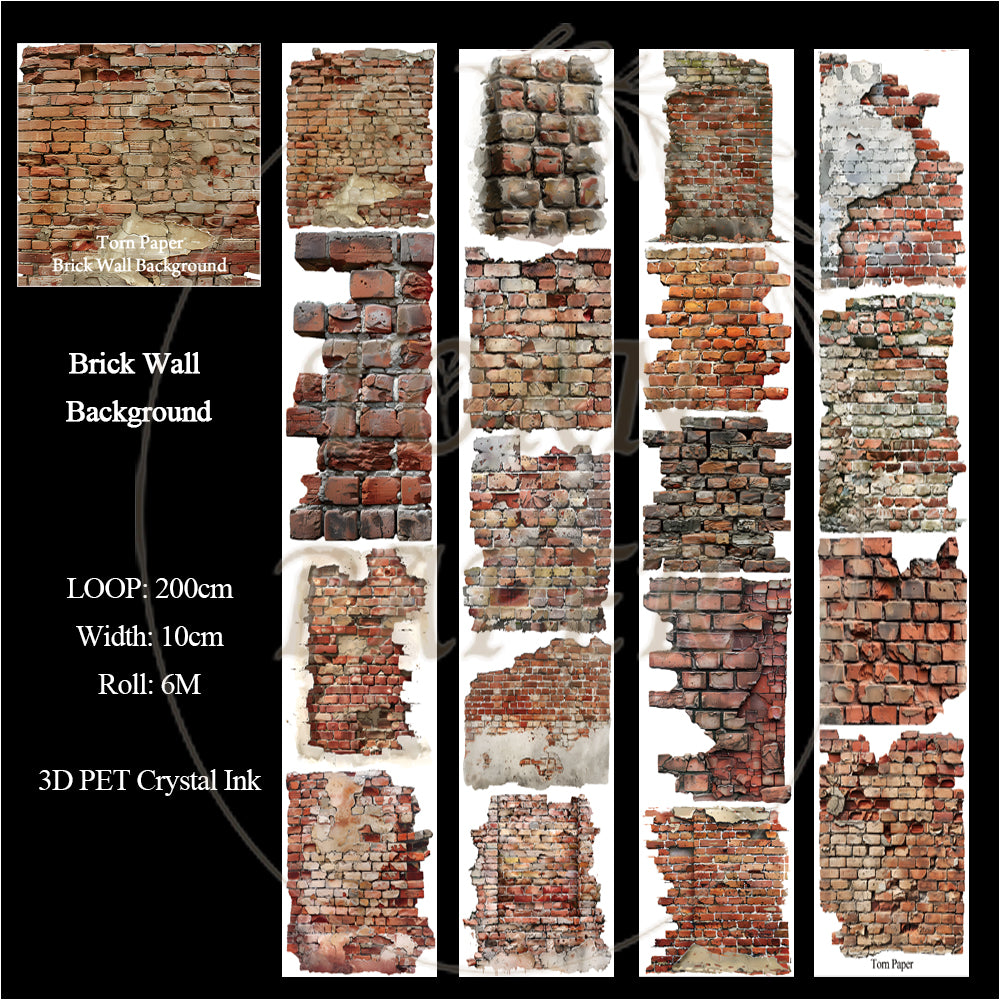 Torn Paper_ Brick Wall Background 3D Print PET Tape 200cm TPM 029[1Loop]