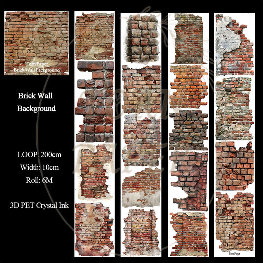 Torn Paper_ Brick Wall Background 3D Print PET Tape 200cm TPM 029[1Loop]