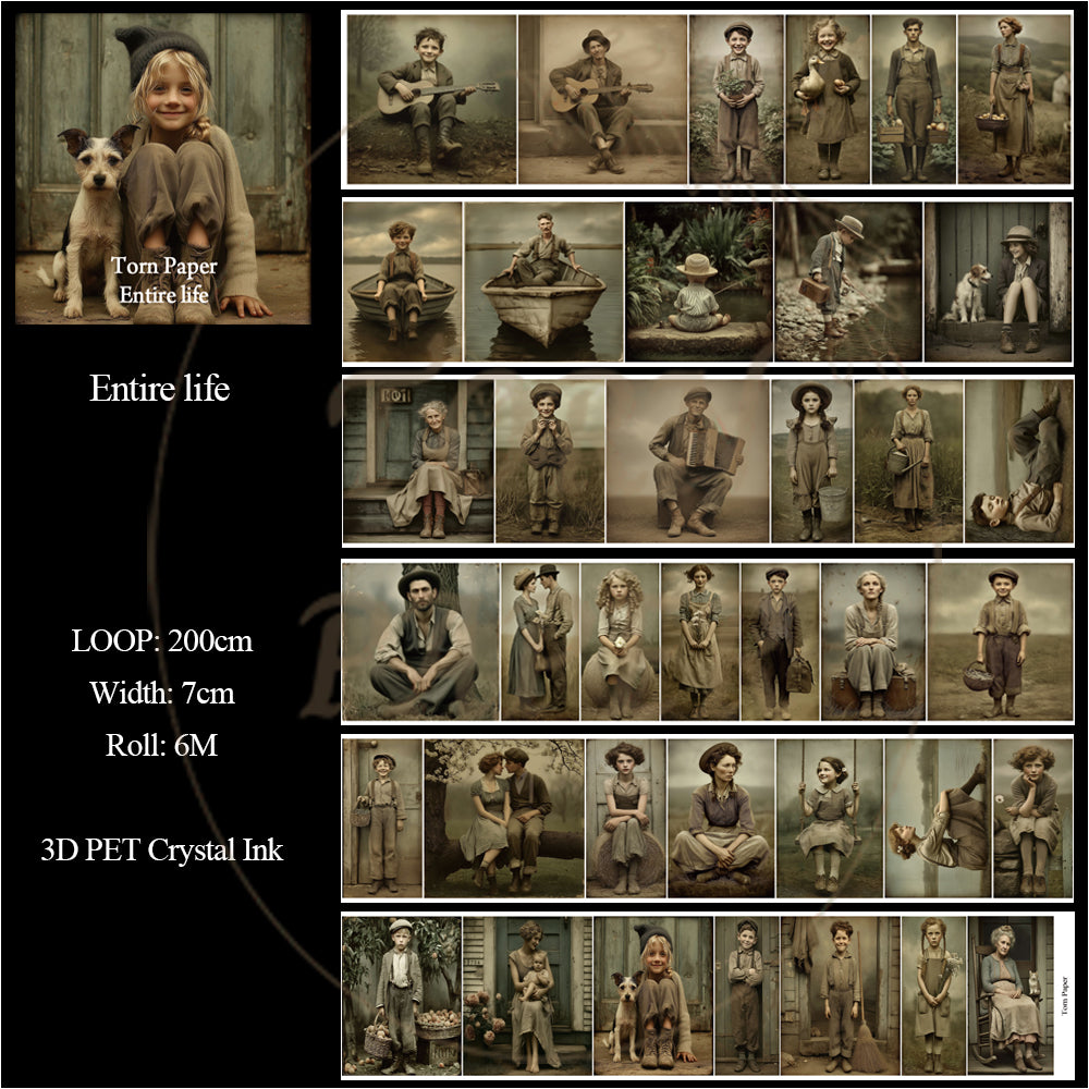 Torn Paper_ Entire life 3D Print PET Tape 200cm TPM 019[1Loop]