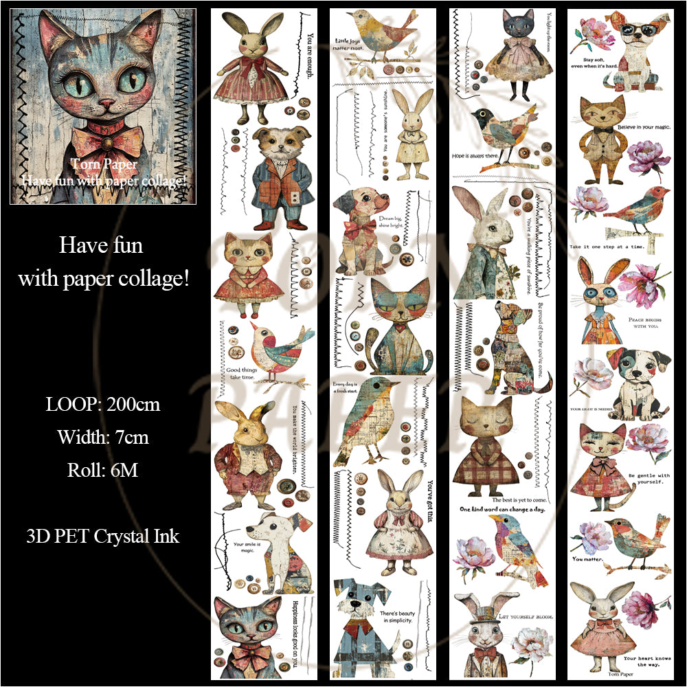 Torn Paper_Have fun with paper collage! 3D Print PET Tape 6m TPM 020[Whole]